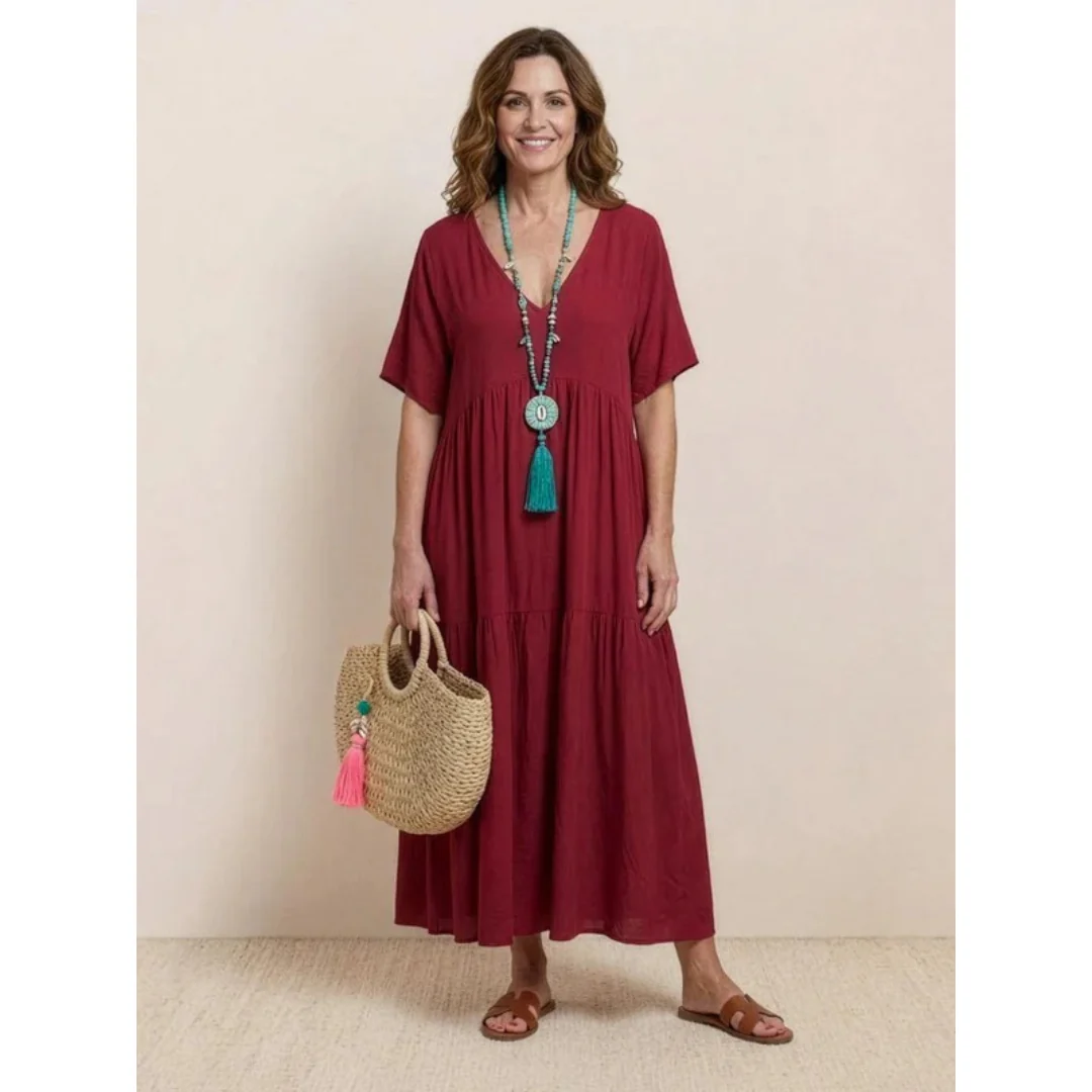 Ekaterina | Damen Sommerkleid Maxi Boho Modern