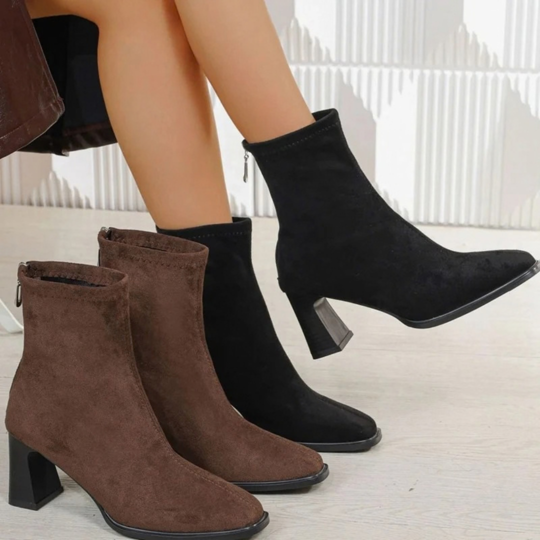 Elaine | Damen Orthopädische Stiefeletten mit Reißverschluss und Absatz