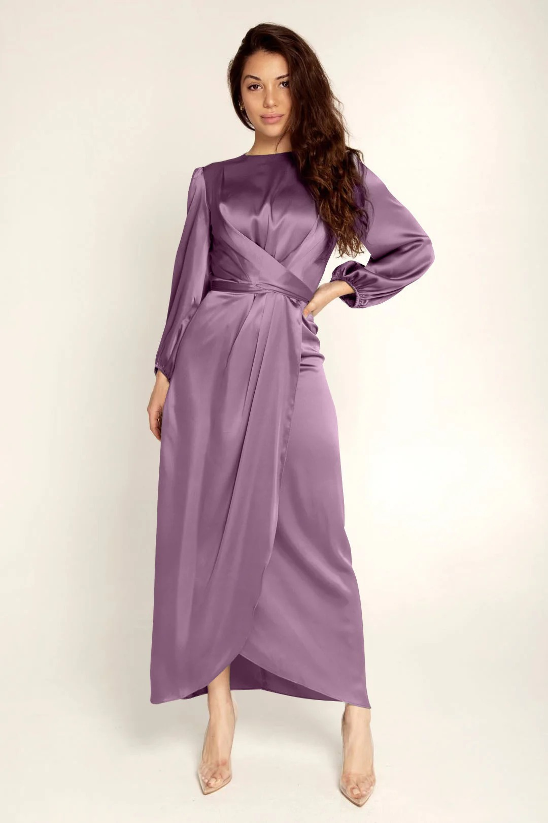 Elara | Damen Elegantes Maxi Abendkleid | Langarm