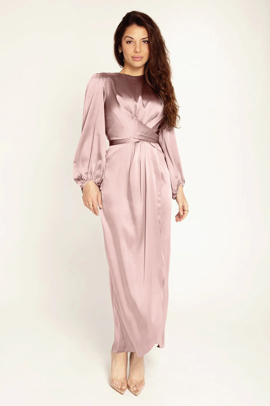 Elara | Damen Elegantes Maxi Abendkleid | Langarm