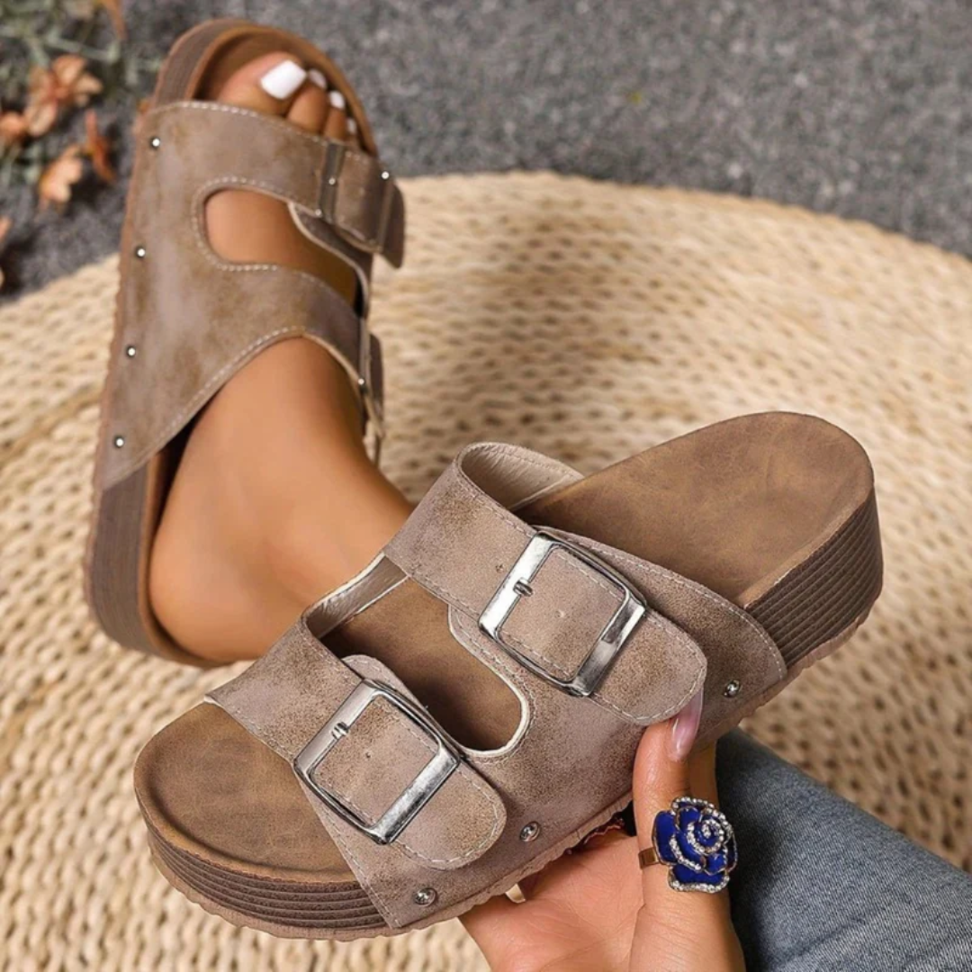 Eleanor | Damen Plateau Sandalen mit Schnalle Casual