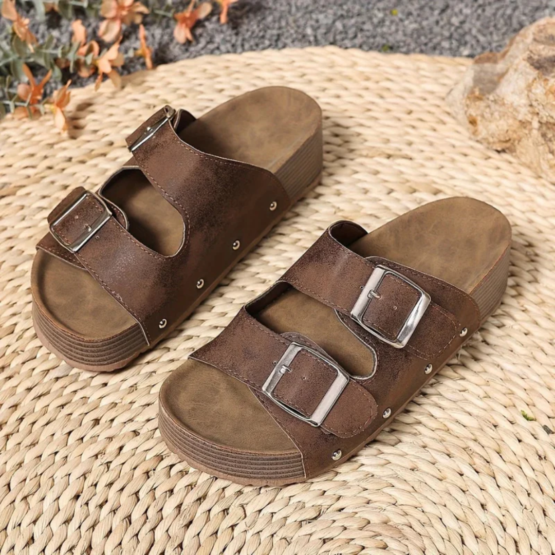 Eleanor | Damen Plateau Sandalen mit Schnalle Casual