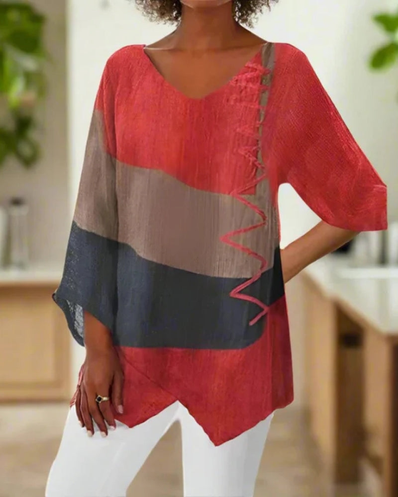 Elegante Damenbluse mit V-Ausschnitt | Festlich