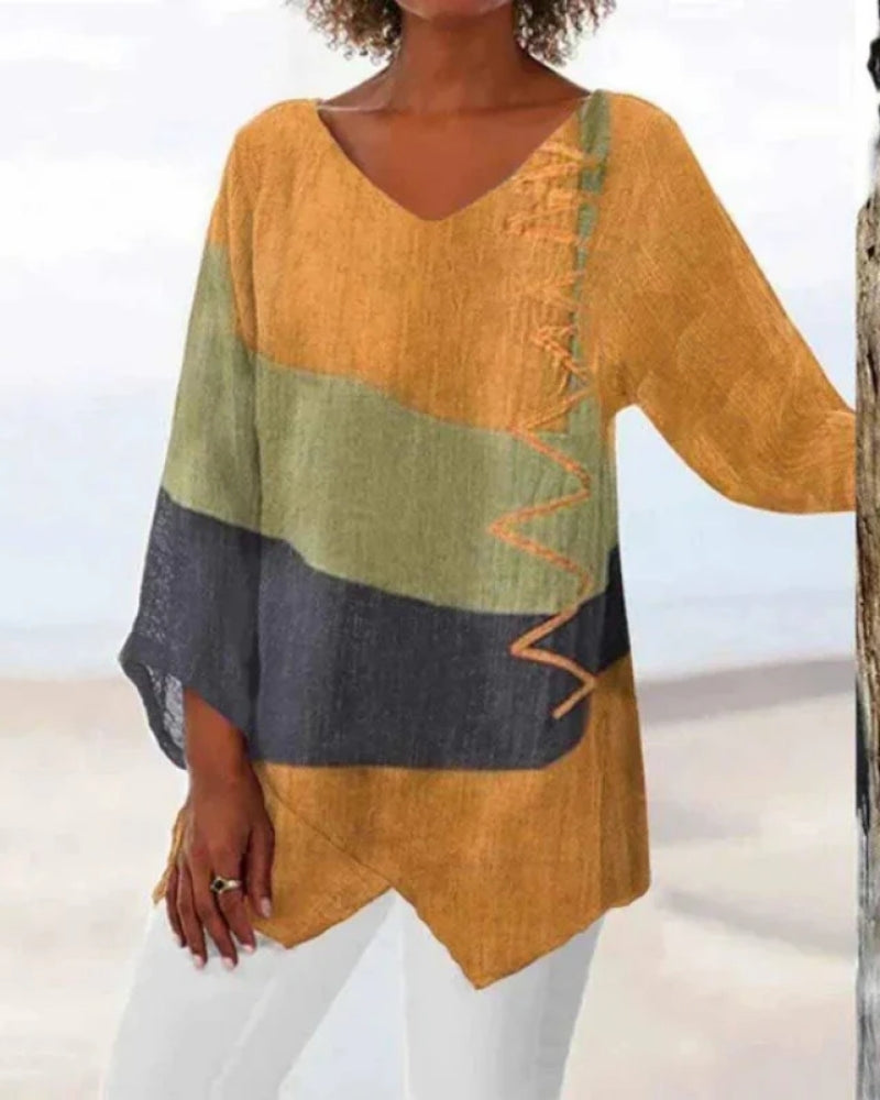 Elegante Damenbluse mit V-Ausschnitt | Festlich