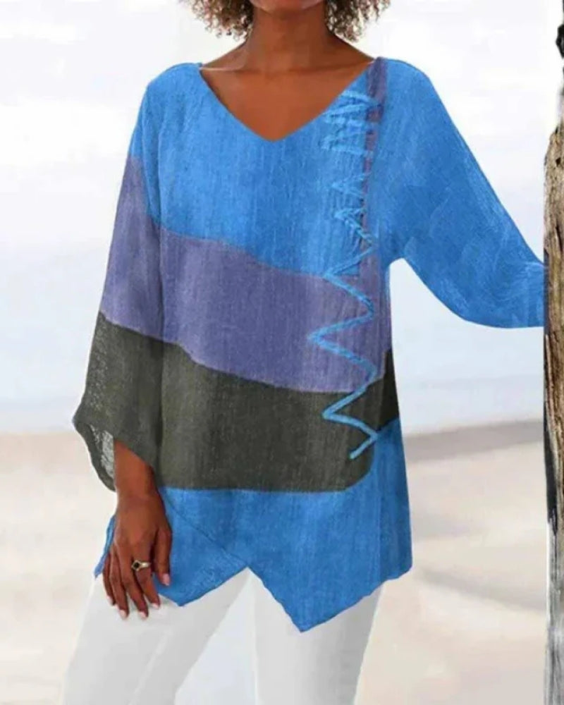 Elegante Damenbluse mit V-Ausschnitt | Festlich