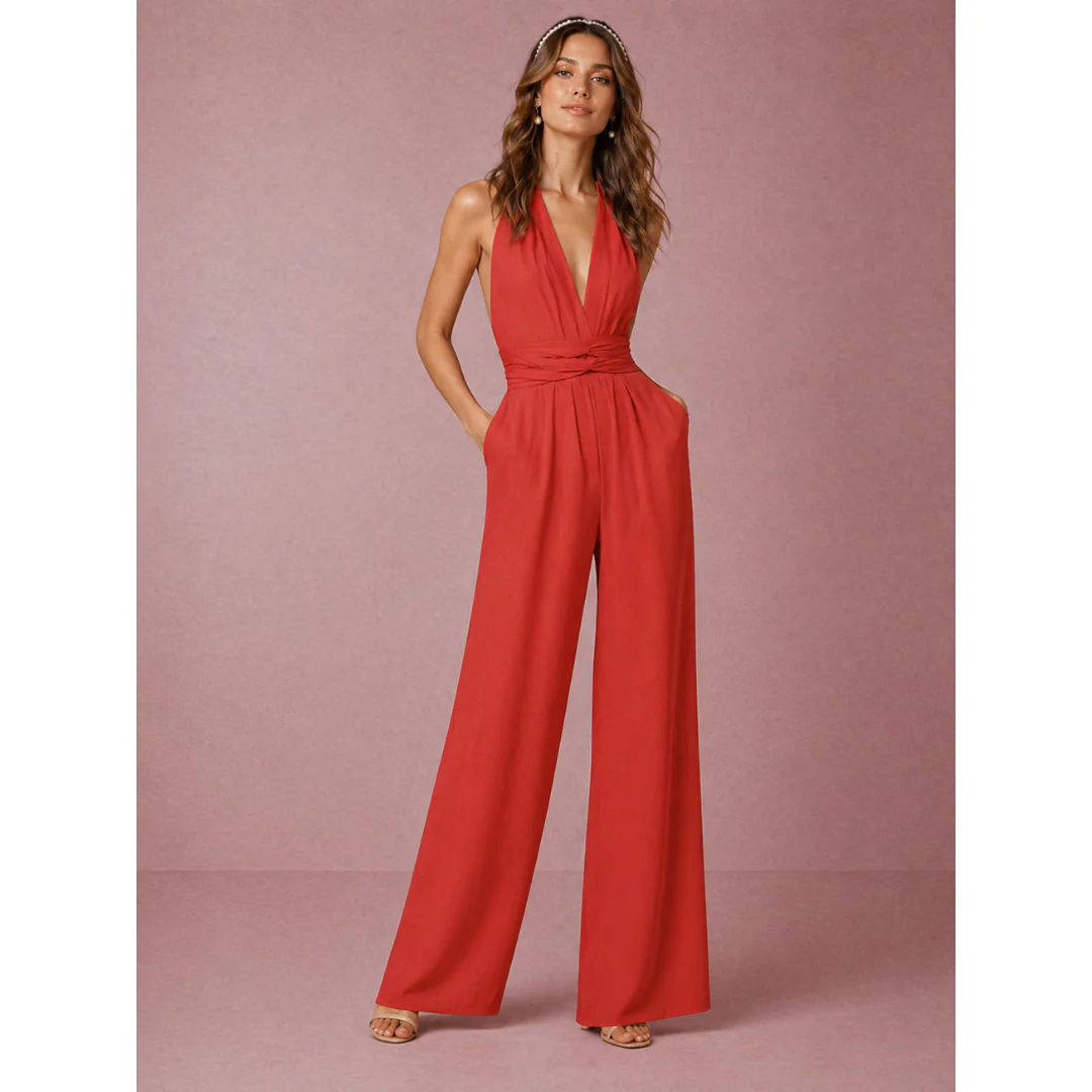 Eleganter Jumpsuit für Damen mit Wickeloptik – Auch für die Hochzeit