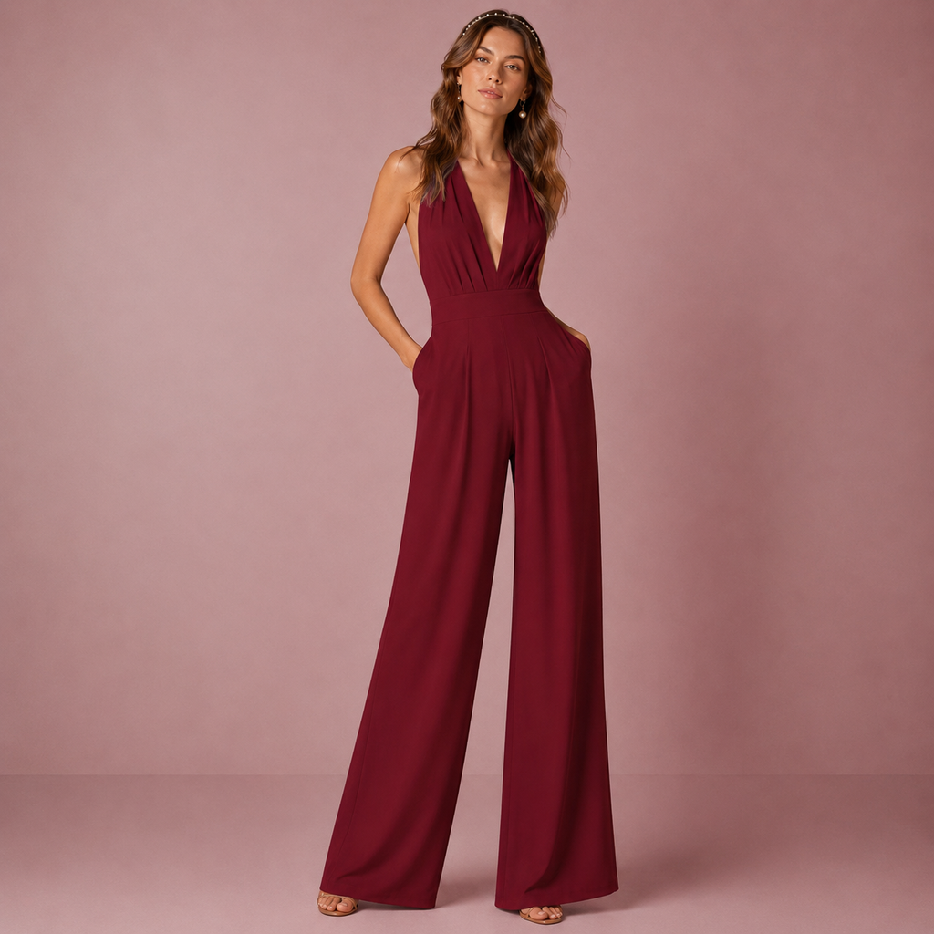 Eleganter Jumpsuit für Damen mit Wickeloptik – Auch für die Hochzeit