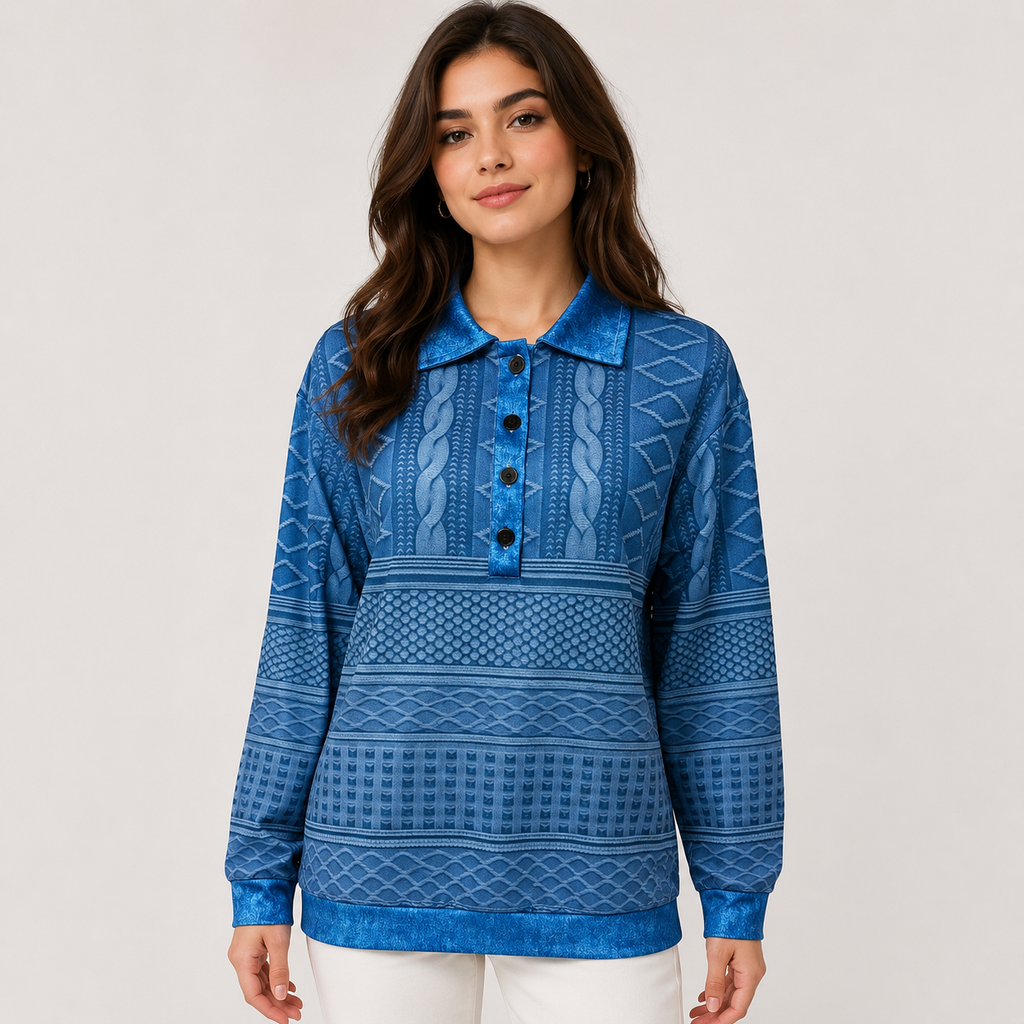 Elena | Damen Locker Pullover Mit Kragen