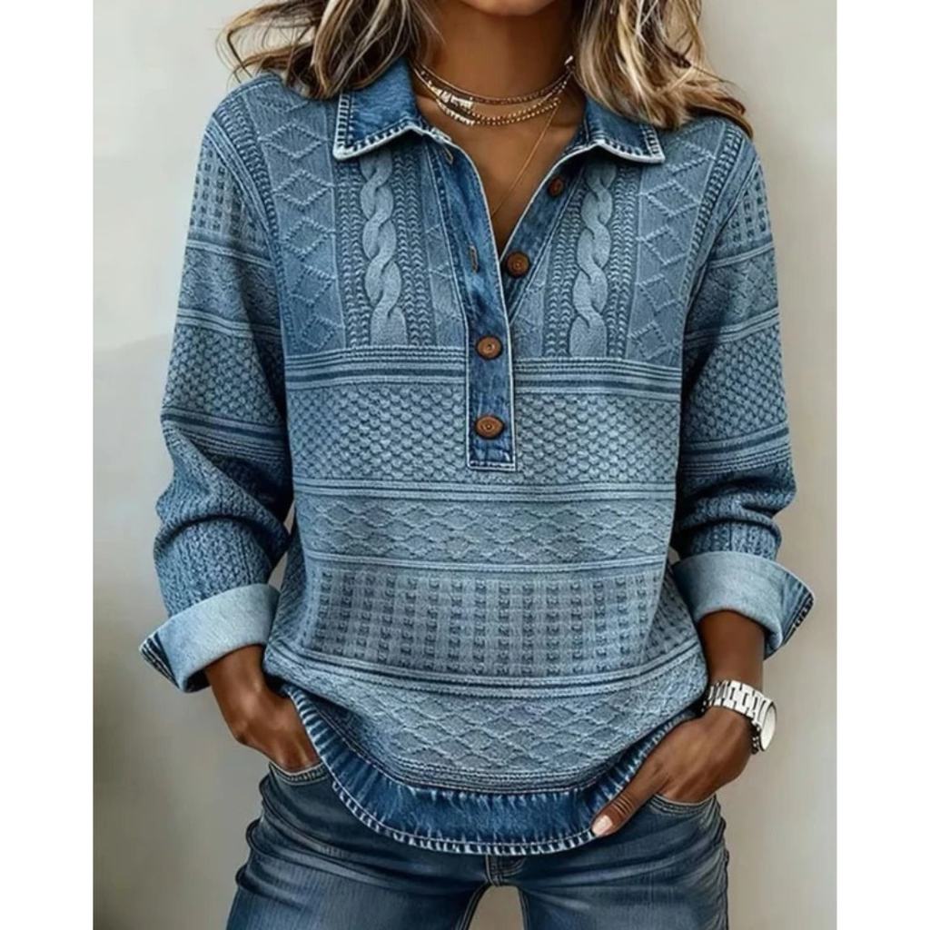 Elena | Damen Locker Pullover Mit Kragen