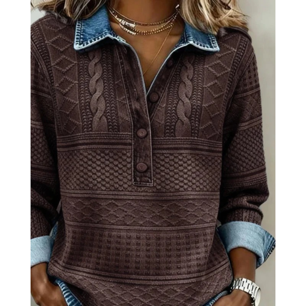Elena | Damen Locker Pullover Mit Kragen