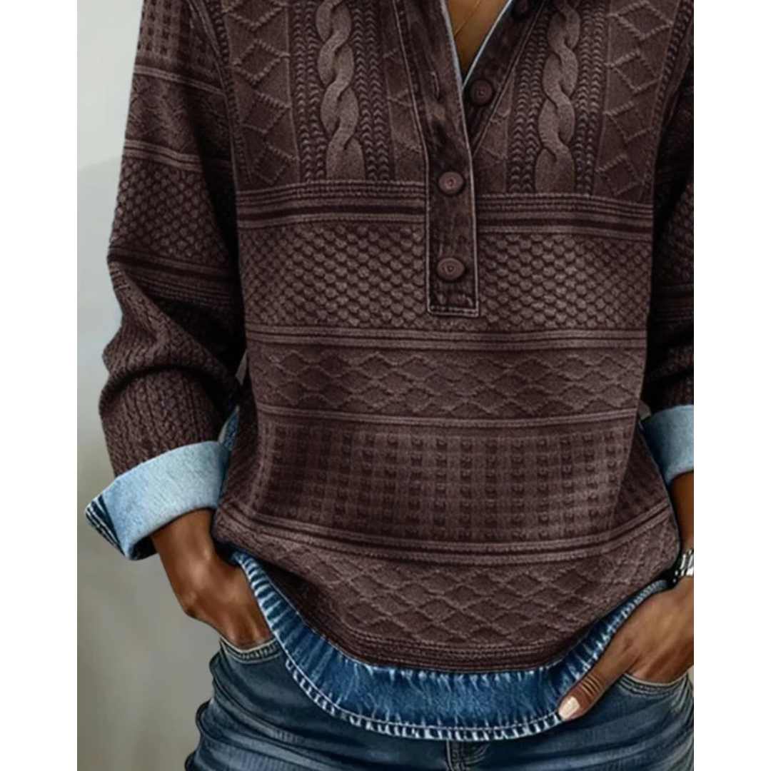 Elena | Damen Locker Pullover Mit Kragen
