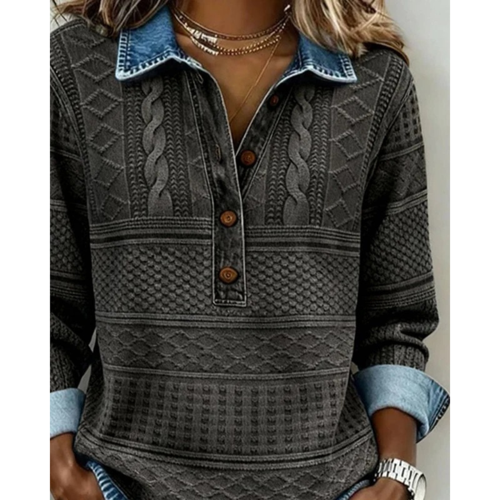 Elena | Damen Locker Pullover Mit Kragen