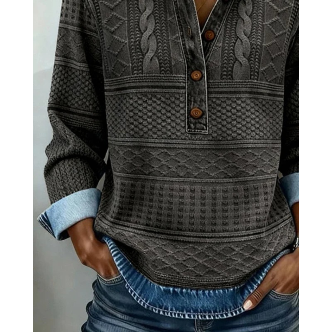 Elena | Damen Locker Pullover Mit Kragen