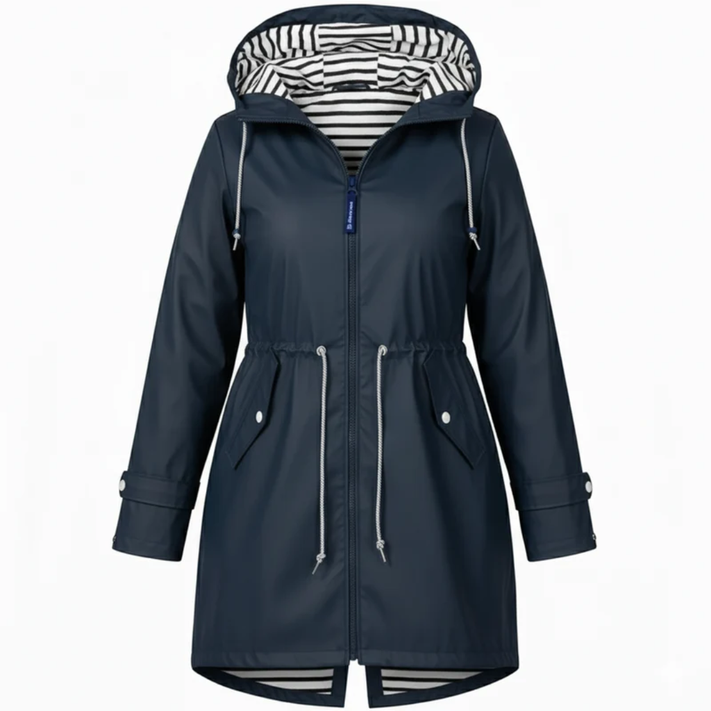 Eleni | Damen Wasserdichte Regenjacke für Große Größen mit Kapuze und Taschen
