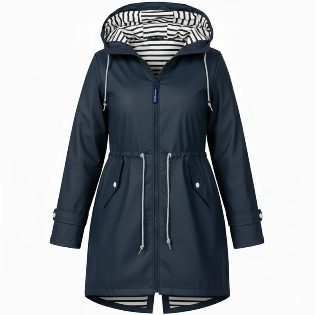 Eleni | Damen Wasserdichte Regenjacke für Große Größen mit Kapuze und Taschen