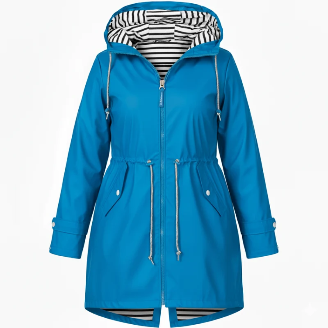 Eleni | Damen Wasserdichte Regenjacke für Große Größen mit Kapuze und Taschen