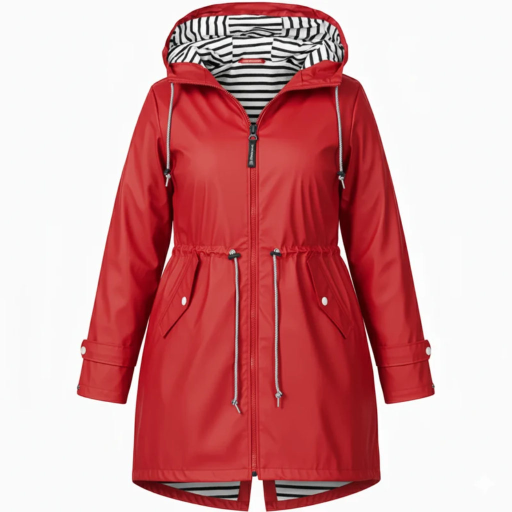 Eleni | Damen Wasserdichte Regenjacke für Große Größen mit Kapuze und Taschen