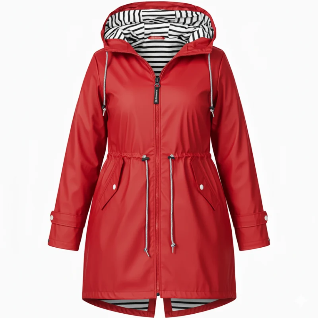 Eleni | Damen Wasserdichte Regenjacke für Große Größen mit Kapuze und Taschen