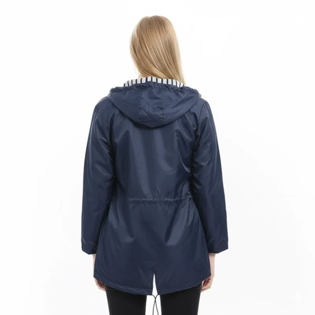 Eleni | Damen Wasserdichte Regenjacke für Große Größen mit Kapuze und Taschen