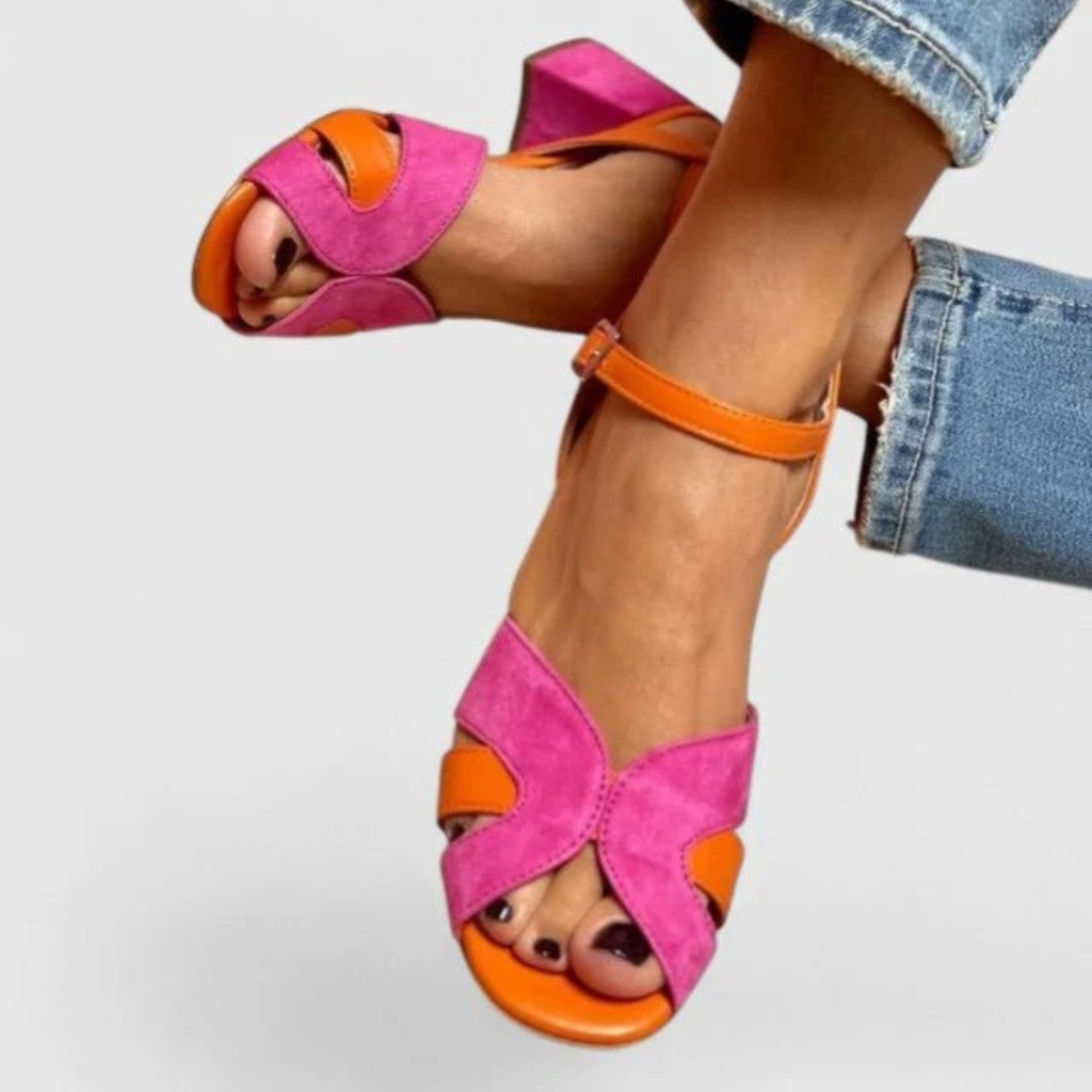 Eleonora | Damen Rosa Sandalen Mit Riemchen