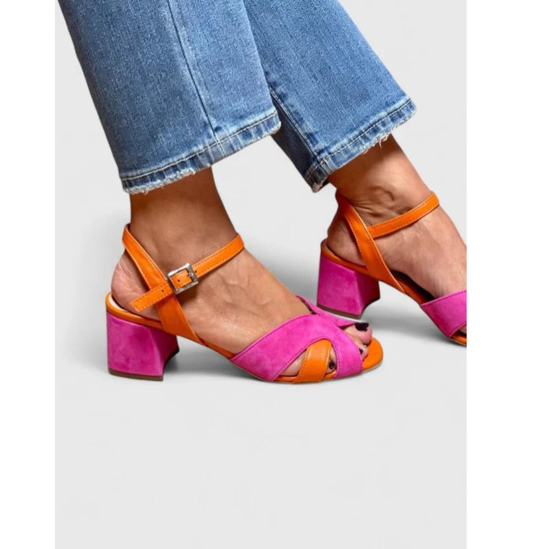 Eleonora | Damen Rosa Sandalen Mit Riemchen