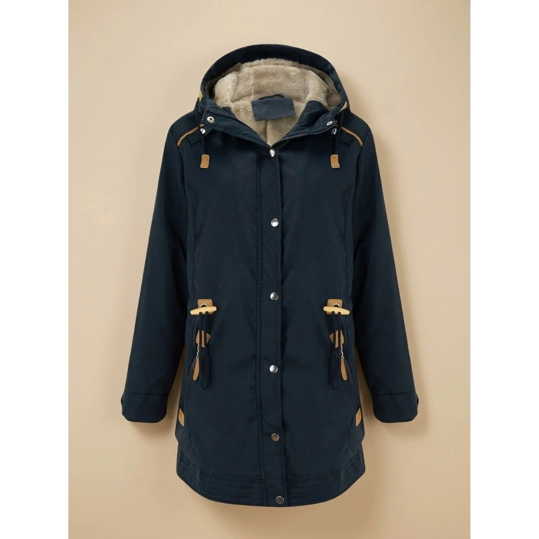 Eleonora | Damen Winterjacke im Parka Stil mit Fleece, Kapuze und Taschen