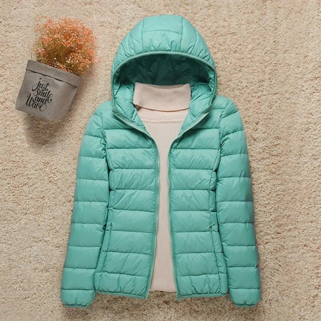 Elfriede | Damen Wasserdichte Stepp Regenjacke mit Kapuze