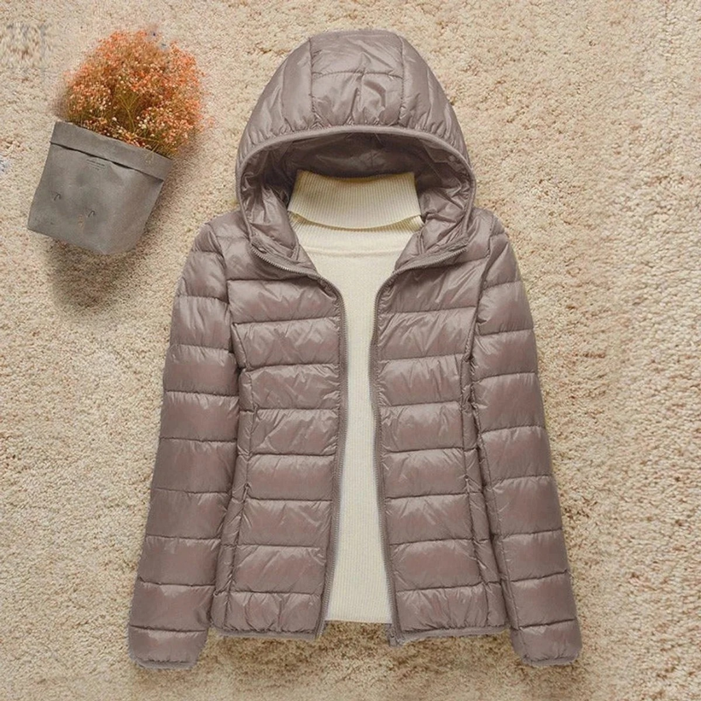 Elfriede | Damen Wasserdichte Stepp Regenjacke mit Kapuze
