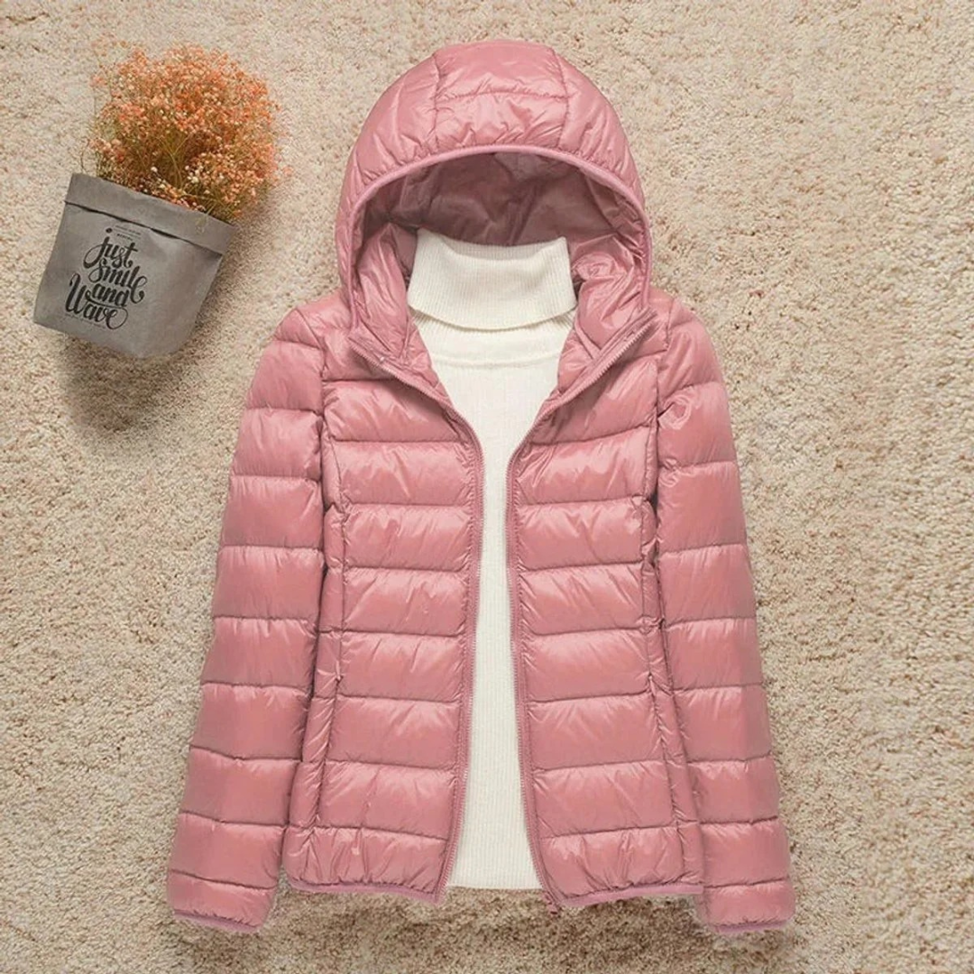 Elfriede | Damen Wasserdichte Stepp Regenjacke mit Kapuze