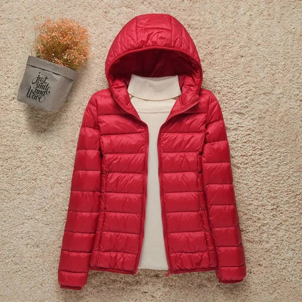 Elfriede | Damen Wasserdichte Stepp Regenjacke mit Kapuze