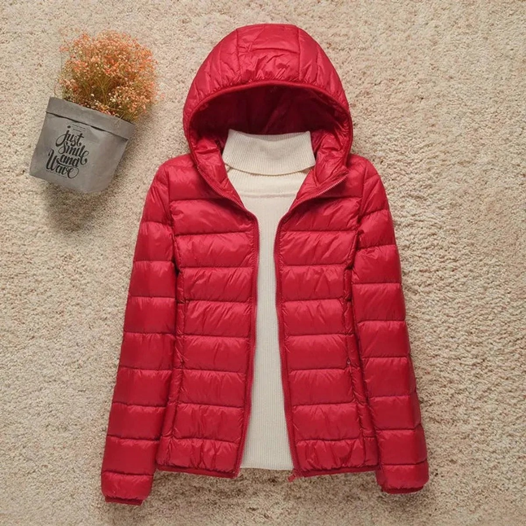 Elfriede | Damen Wasserdichte Stepp Regenjacke mit Kapuze