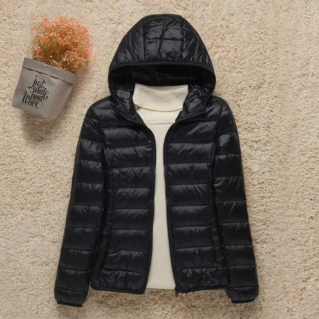 Elfriede | Damen Wasserdichte Stepp Regenjacke mit Kapuze