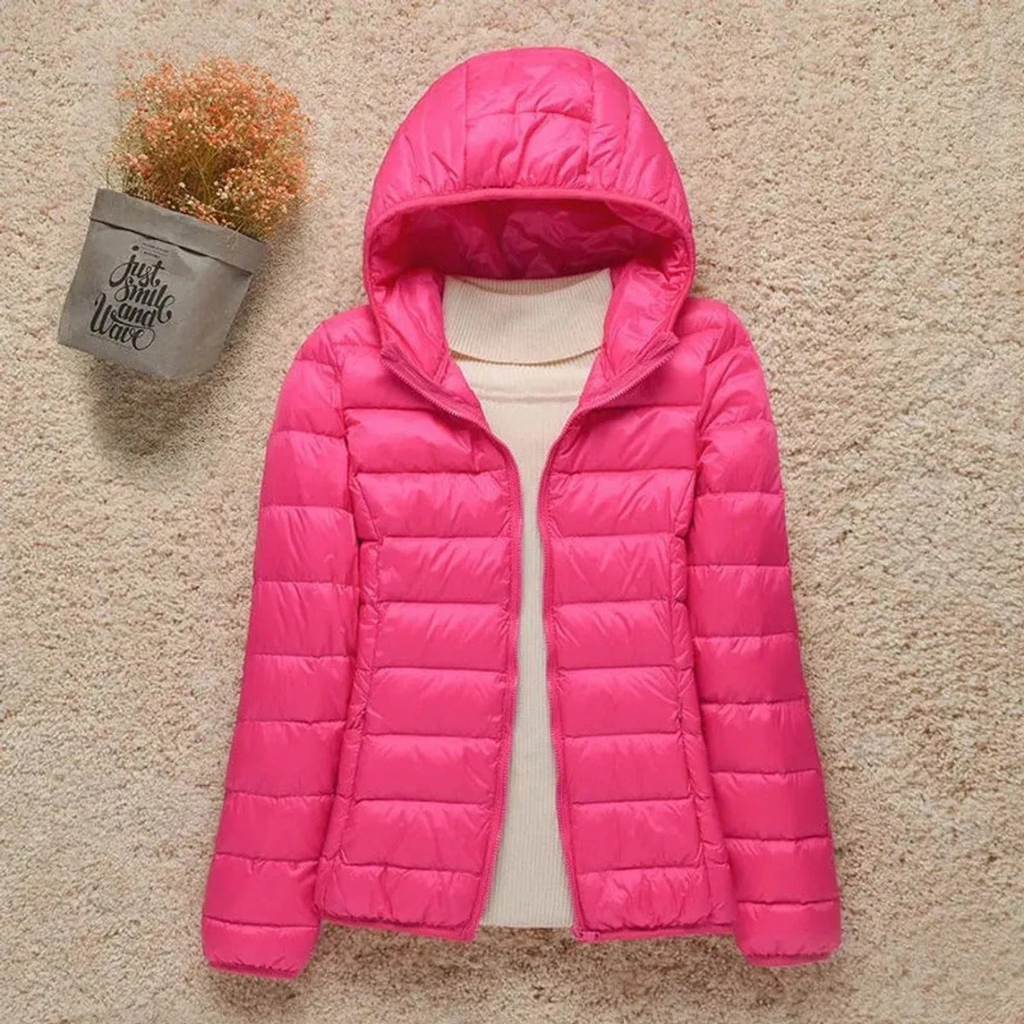 Elfriede | Damen Wasserdichte Stepp Regenjacke mit Kapuze