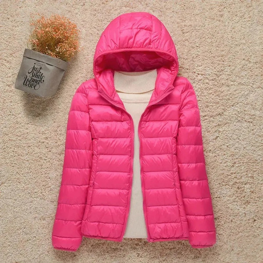 Elfriede | Damen Wasserdichte Stepp Regenjacke mit Kapuze