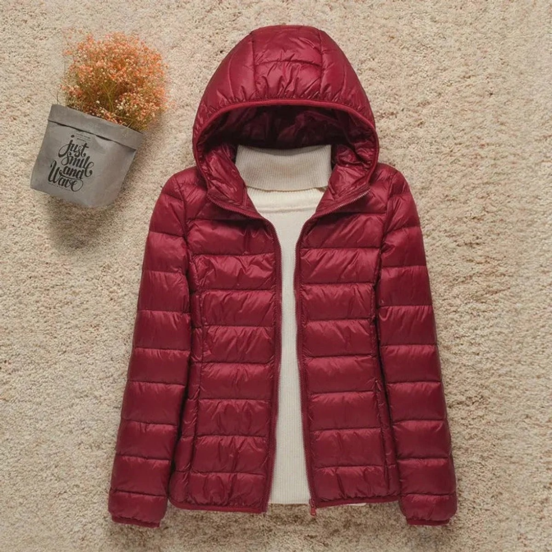 Elfriede | Damen Wasserdichte Stepp Regenjacke mit Kapuze
