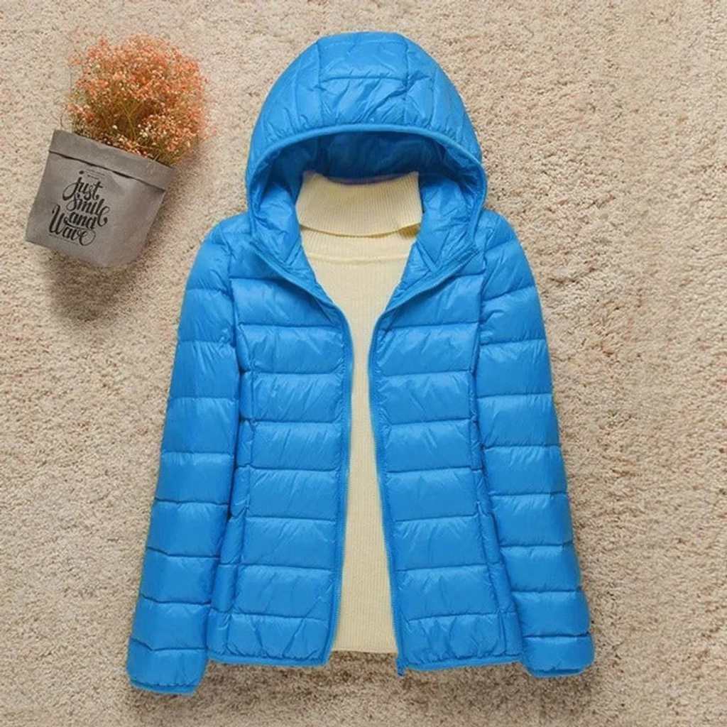 Elfriede | Damen Wasserdichte Stepp Regenjacke mit Kapuze
