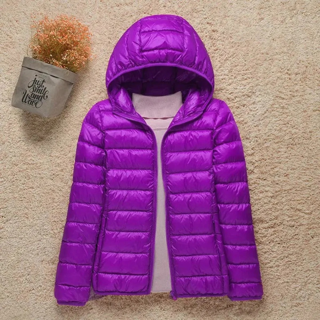 Elfriede | Damen Wasserdichte Stepp Regenjacke mit Kapuze