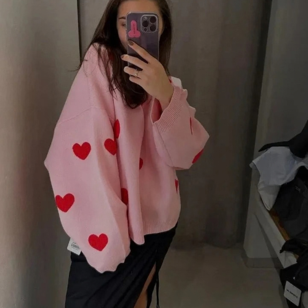 Eliana | Damen Stylischer Strickpullover für Große Größen mit Langarm