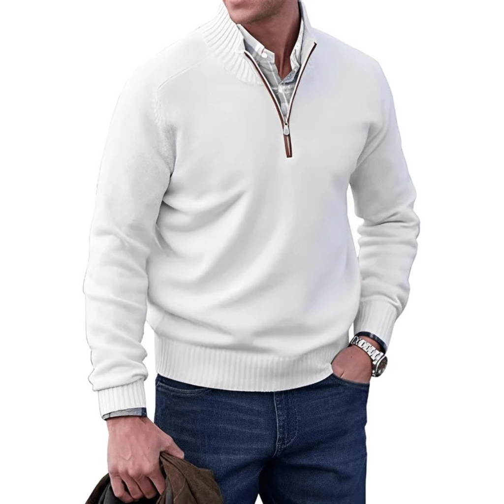 Elias | Herren Strick Pullover mit Quarter-Zip