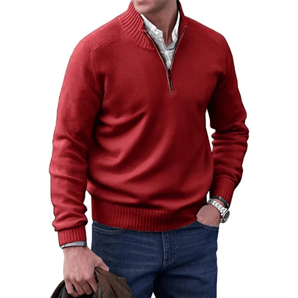 Elias | Herren Strick Pullover mit Quarter-Zip