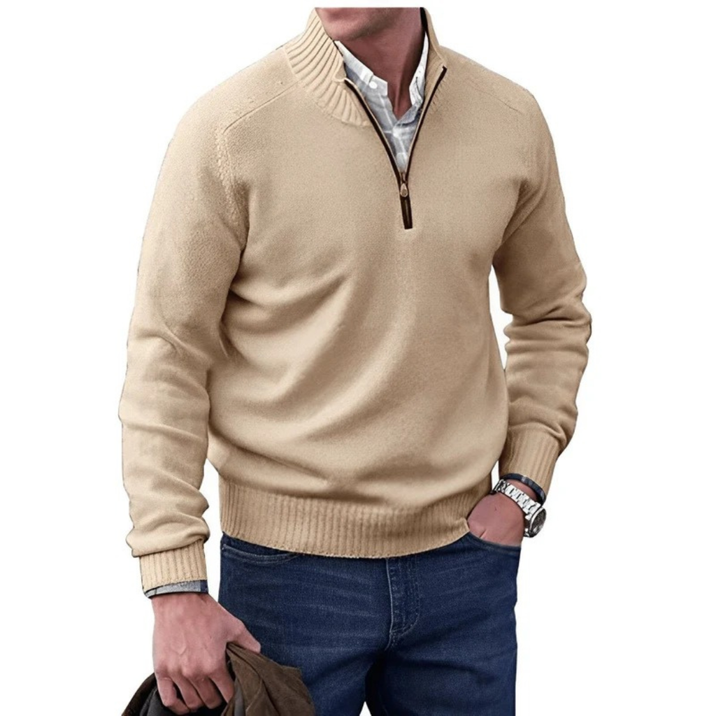 Elias | Herren Strick Pullover mit Quarter-Zip