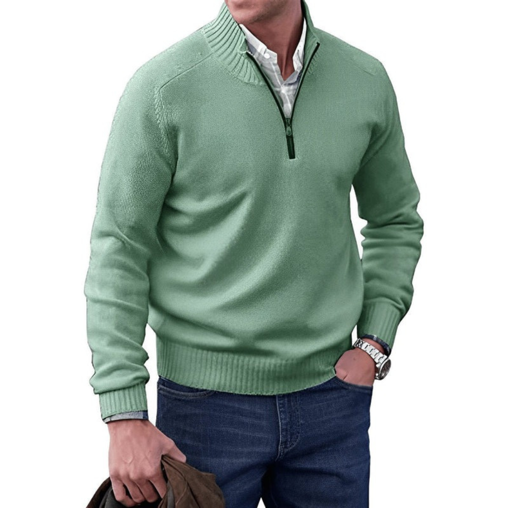 Elias | Herren Strick Pullover mit Quarter-Zip