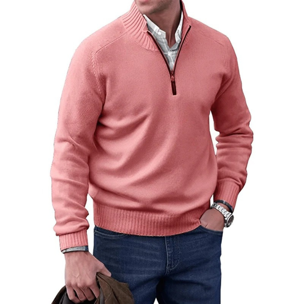 Elias | Herren Strick Pullover mit Quarter-Zip