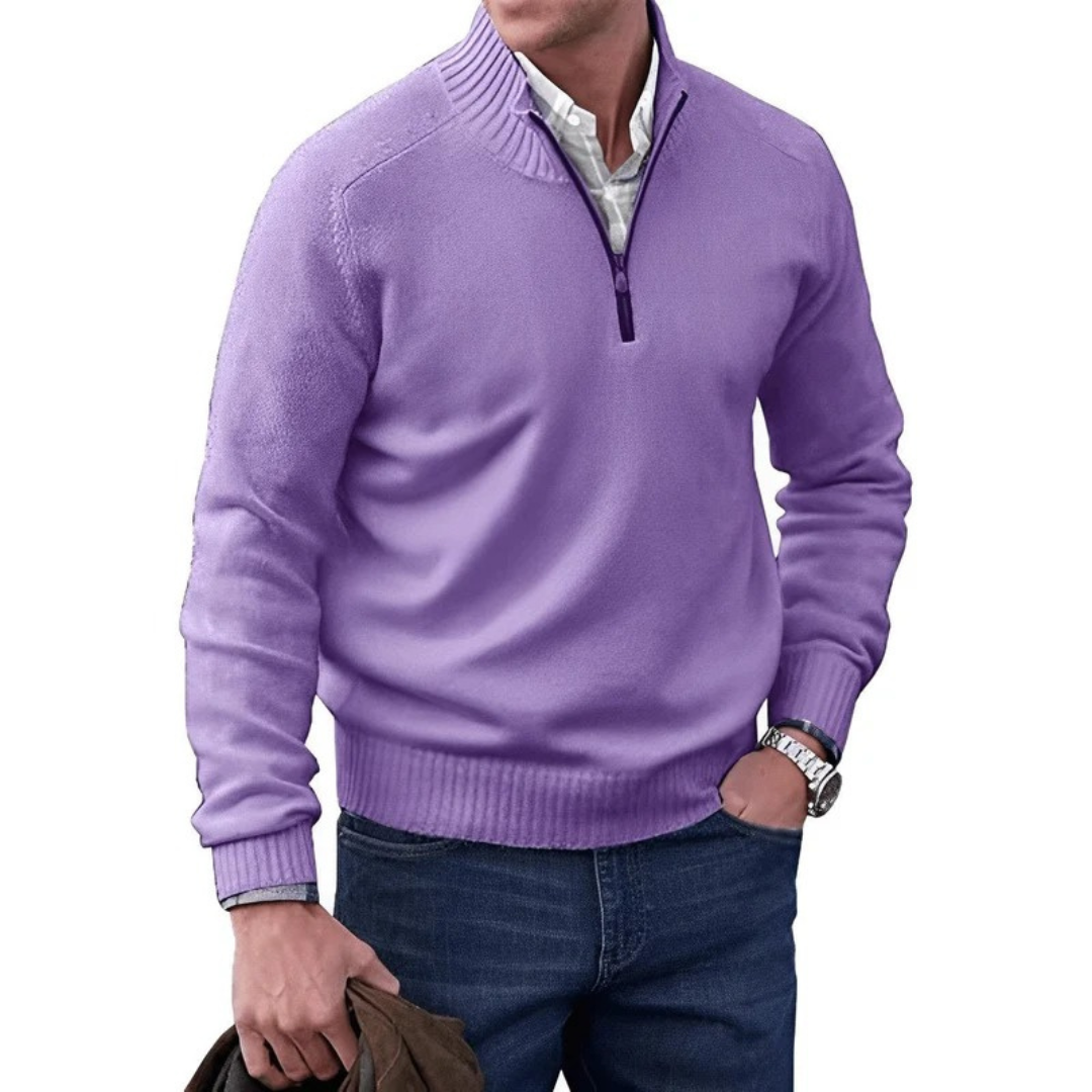 Elias | Herren Strick Pullover mit Quarter-Zip