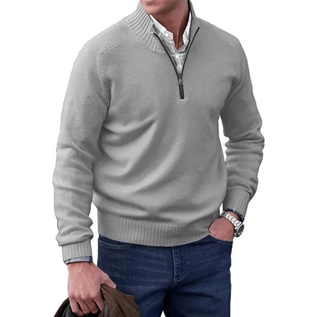 Elias | Herren Strick Pullover mit Quarter-Zip