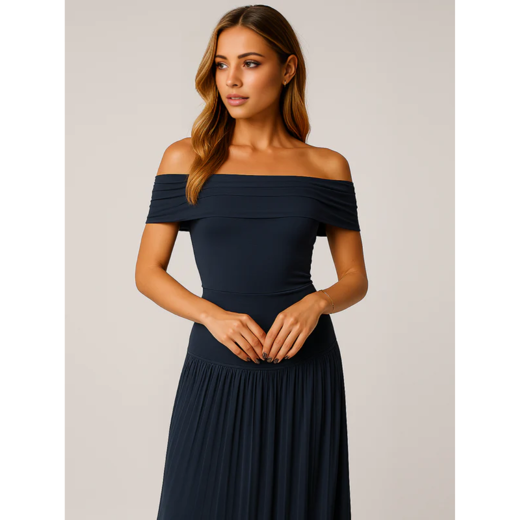 Elira | Damen Maxi Kleid Für Hochzeitsgast Mit Falten Design