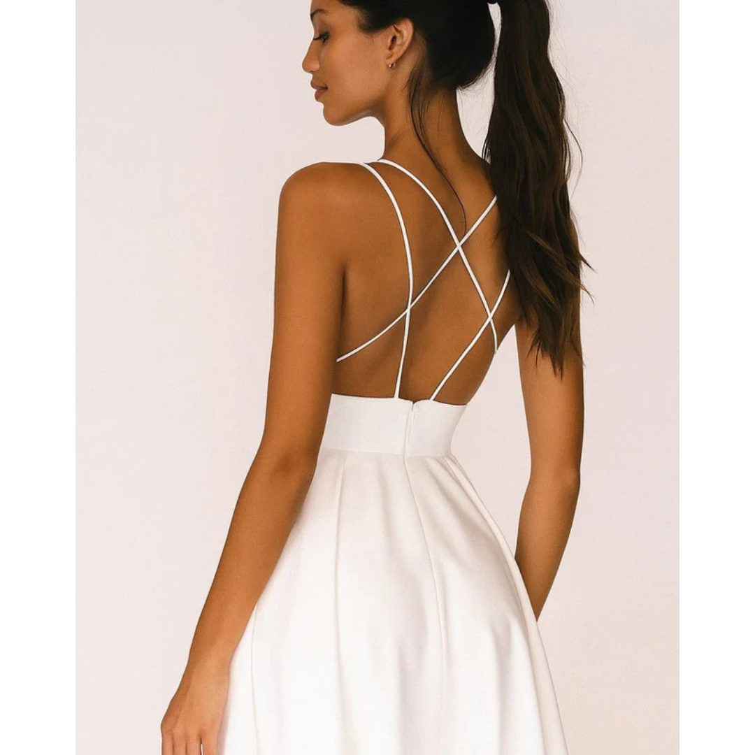 Elisa | Damen Stilvolles Blumen Midikleid