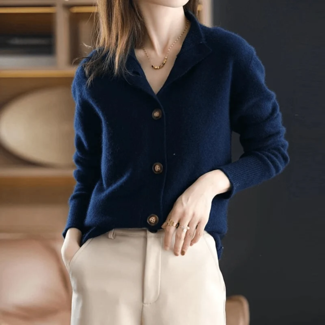 Elisa | Damen Strickjacke Locker mit Knöpfen
