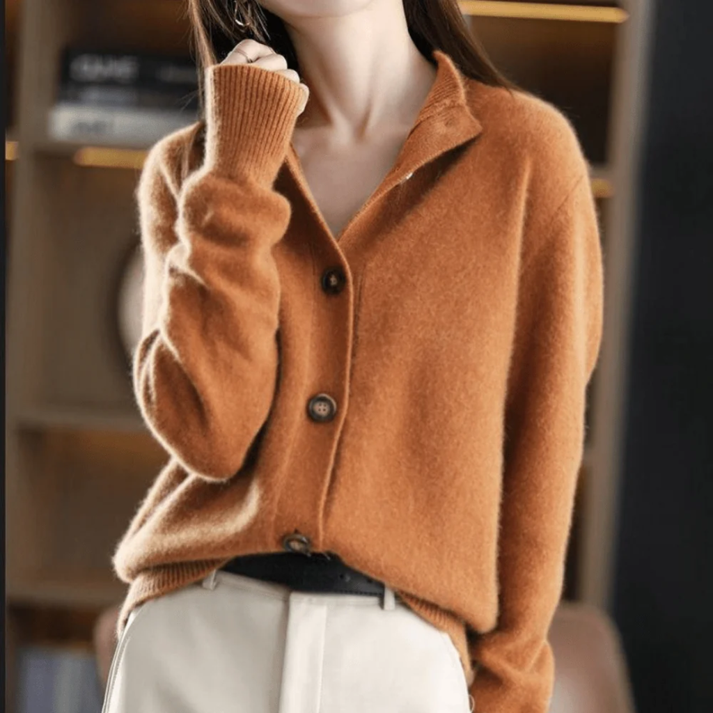 Elisa | Damen Strickjacke Locker mit Knöpfen