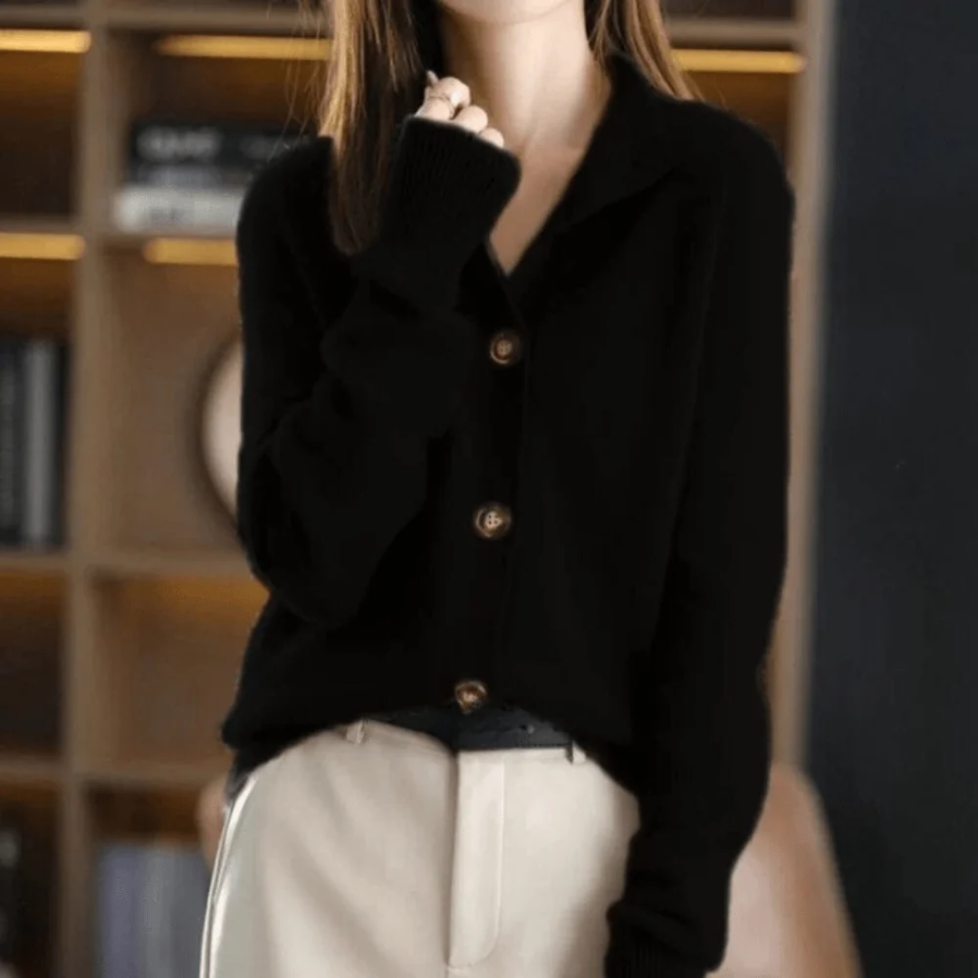 Elisa | Damen Strickjacke Locker mit Knöpfen